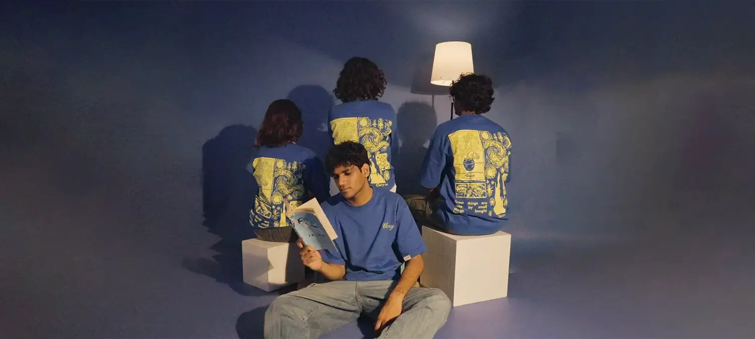Van Gogh - Esque Royal Blue Oversized T Shirt - CLORYco.Oversize T-Shirts