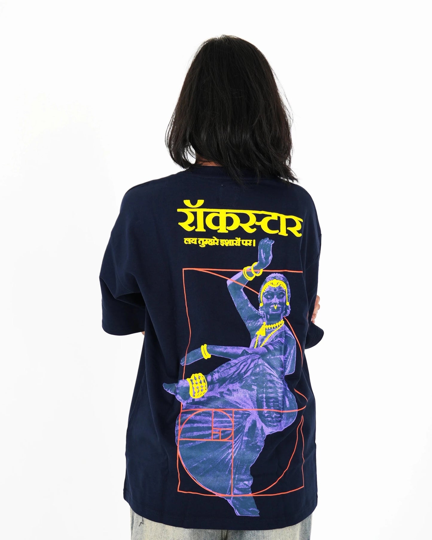 Rockstar navy blue Oversized T-shirt - CLORYco.Oversize T-Shirts