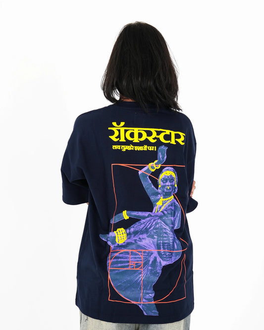 Rockstar navy blue Oversized T-shirt - CLORYco.Oversize T-Shirts