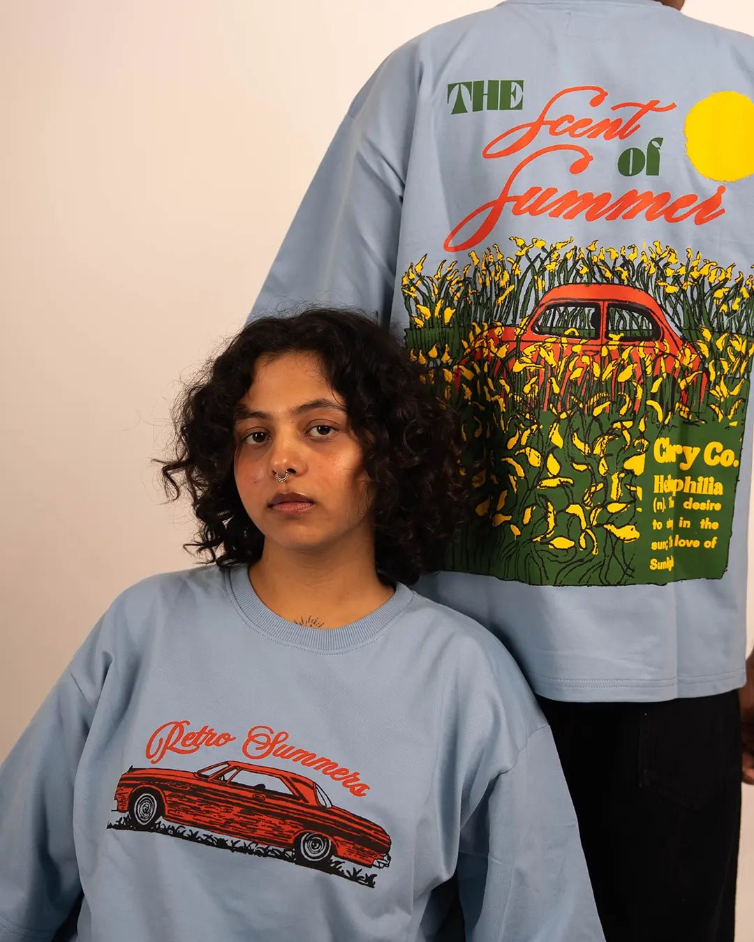 Summer Fields of Dandelions — Light Blue Oversized T Shirt - CLORYco.Oversize T-Shirts