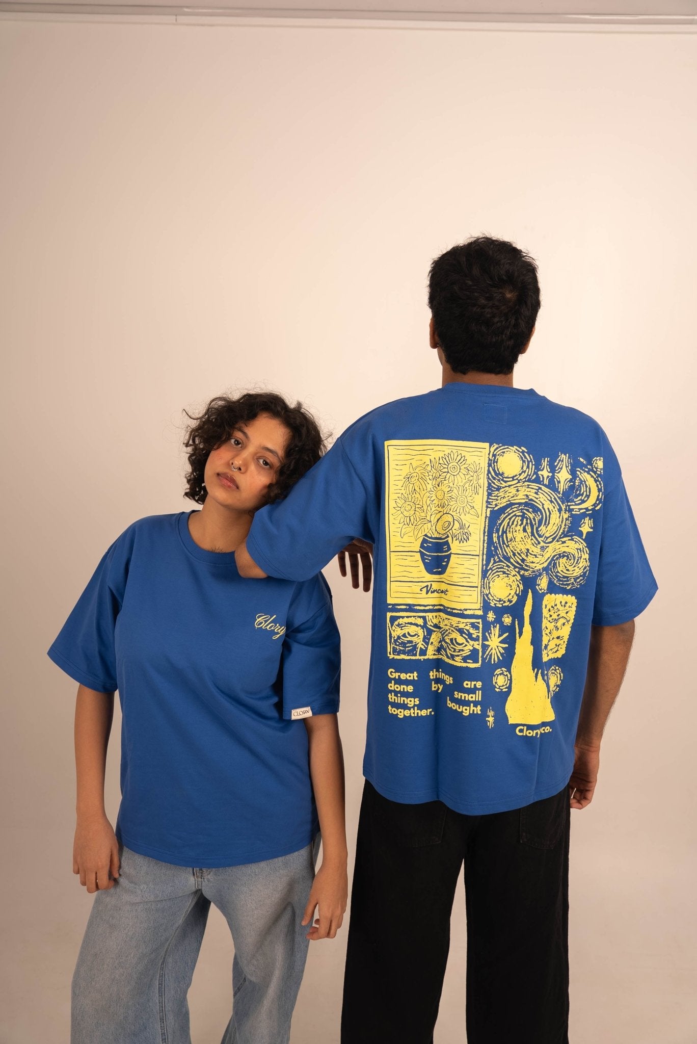 Van Gogh - Esque Royal Blue Oversized T Shirt - CLORYco.Oversize T-Shirts