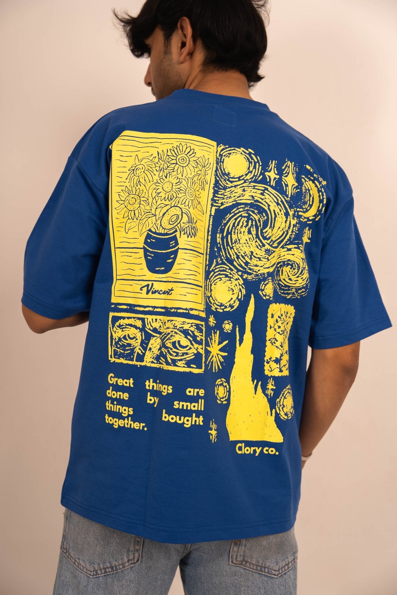 Van Gogh - Esque Royal Blue Oversized T Shirt - CLORYco.Oversize T-Shirts