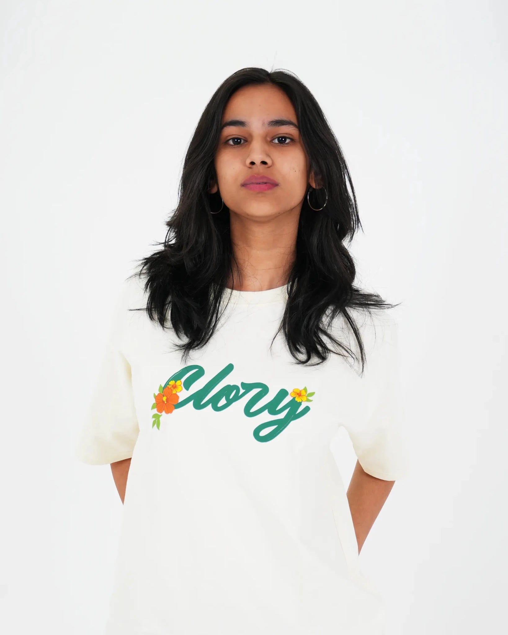 Wings of Bloom - off White Oversized T-shirt - CLORYco.Oversize T-Shirts