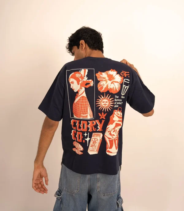 cloryco navy blue t shirt navy blue oversized graphic t shirt cloryco