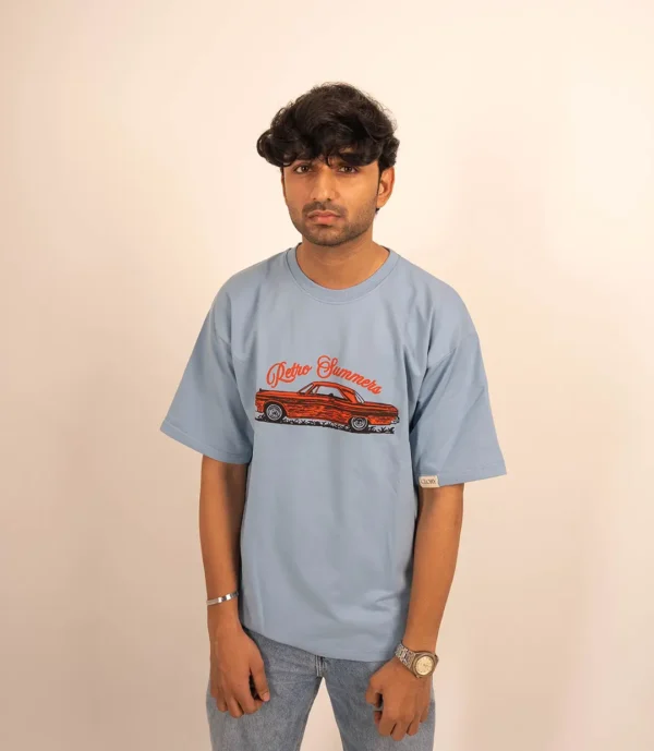 Light Blue Oversized T-Shirt cloryco