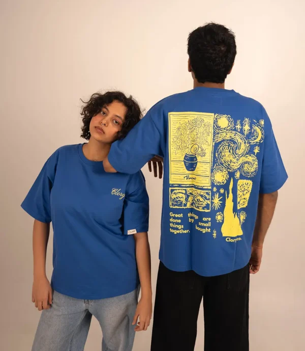 royal blue oversized t shirt cloryco